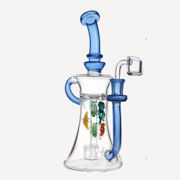 Recycler Oil Rig With Showerhead Perc 9.5"Blue