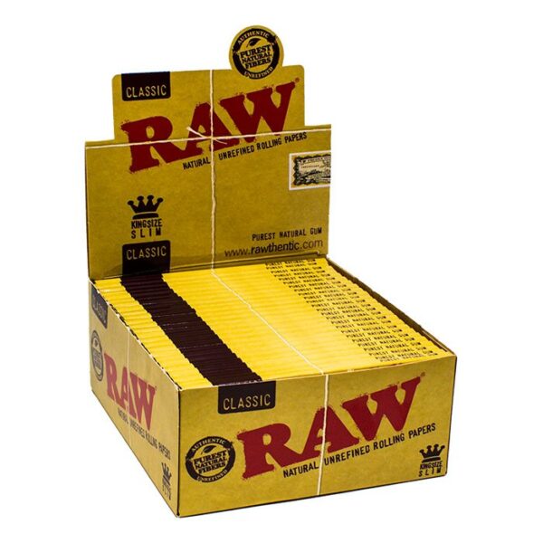 RAW Classic King Size Slim Rolling Papers (32 Leaves in Pack) - Image 3