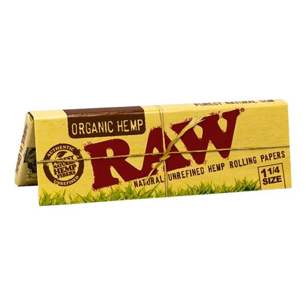 Raw Organic Hemp 1 1/4 Rolling Paper (32 Leaves in Pack) - Image 3