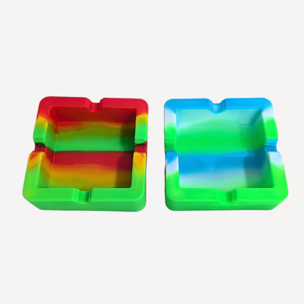 Multi Colour Swirl Square Silicone Ash Tray 3"9.0