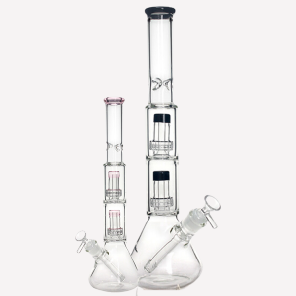 Double Showerhead Perc 14mm Bowl Bong 16"