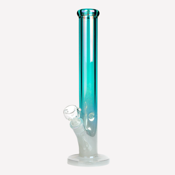 Blue And White Gradient Holographic Glass Bong 16"